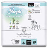 Scutece pentru bebeluși Sleepy BIO NATURAL DOUBLE- mărime 2 Mini, 3-6kg, 68 bucăți